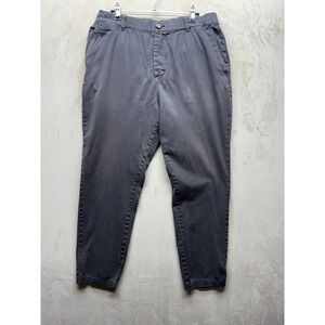 Cove USA Chino Pants Men's 34 Gray Charcoal Stretch Waist Elastic Athleisure